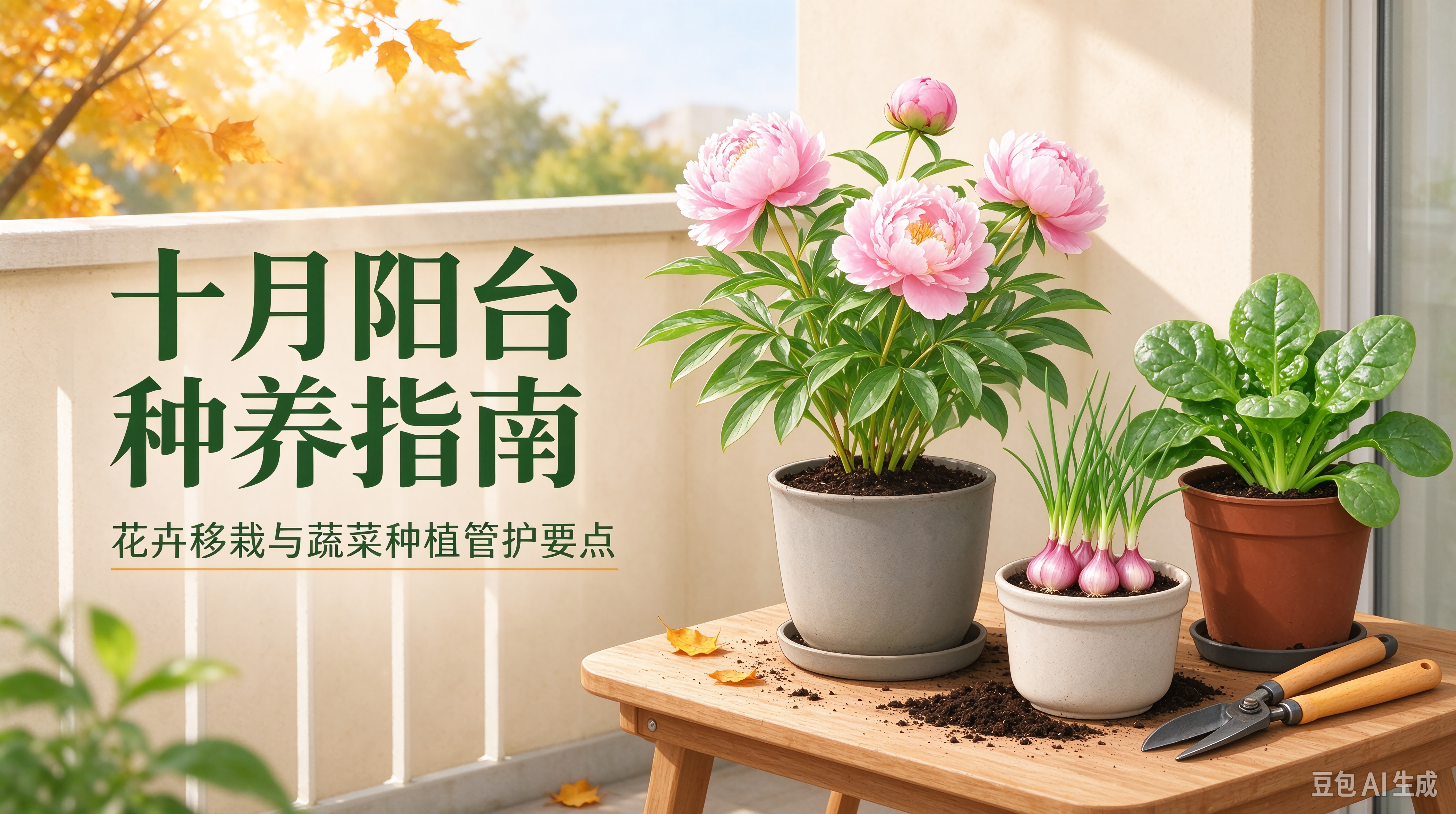 十月阳台种养指南：花卉移栽与蔬菜种植管护要点